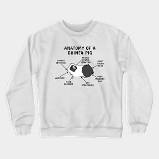 Anatomy of a Guinea Pig: Black and White Abyssinian (Black Text) Crewneck Sweatshirt